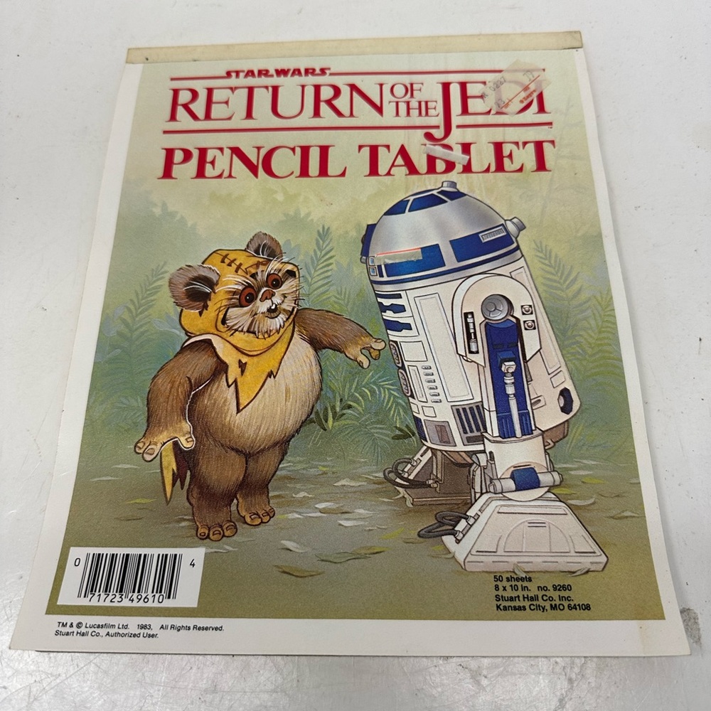 Star Wars return of the Jedi pencil tablet 8 x 10 notebook vintage 1983